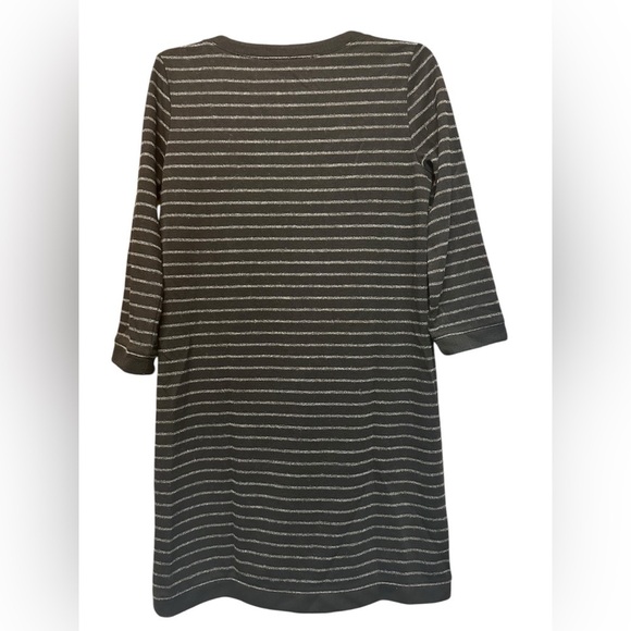 Ann Taylor Loft Tall Gray & Black Stripe Long Sleeve Mini Dress Sz XSP​​​ - Picture 7 of 10